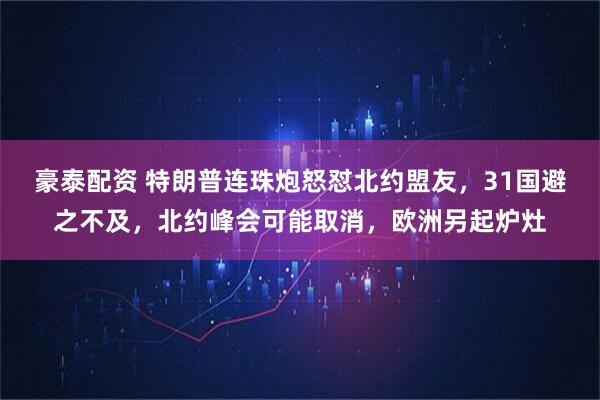 豪泰配资 特朗普连珠炮怒怼北约盟友，31国避之不及，北约峰会可能取消，欧洲另起炉灶