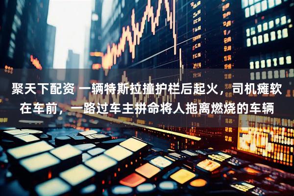 聚天下配资 一辆特斯拉撞护栏后起火，司机瘫软在车前，一路过车主拼命将人拖离燃烧的车辆